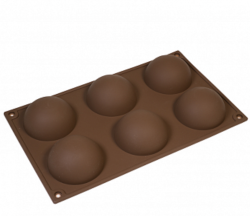 Изображение Форма силиконовая "Полусфера" 70 мм, 6 ячеек